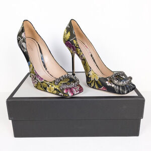 GUCCI Dionysus Pumps Romantic Bouquet Black Multi Jacquard Women's EU 39